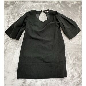 Just Sweet Women's Blouse Size Small Black‎ Cotton Wool (8%) Blend Puff Sleeve
